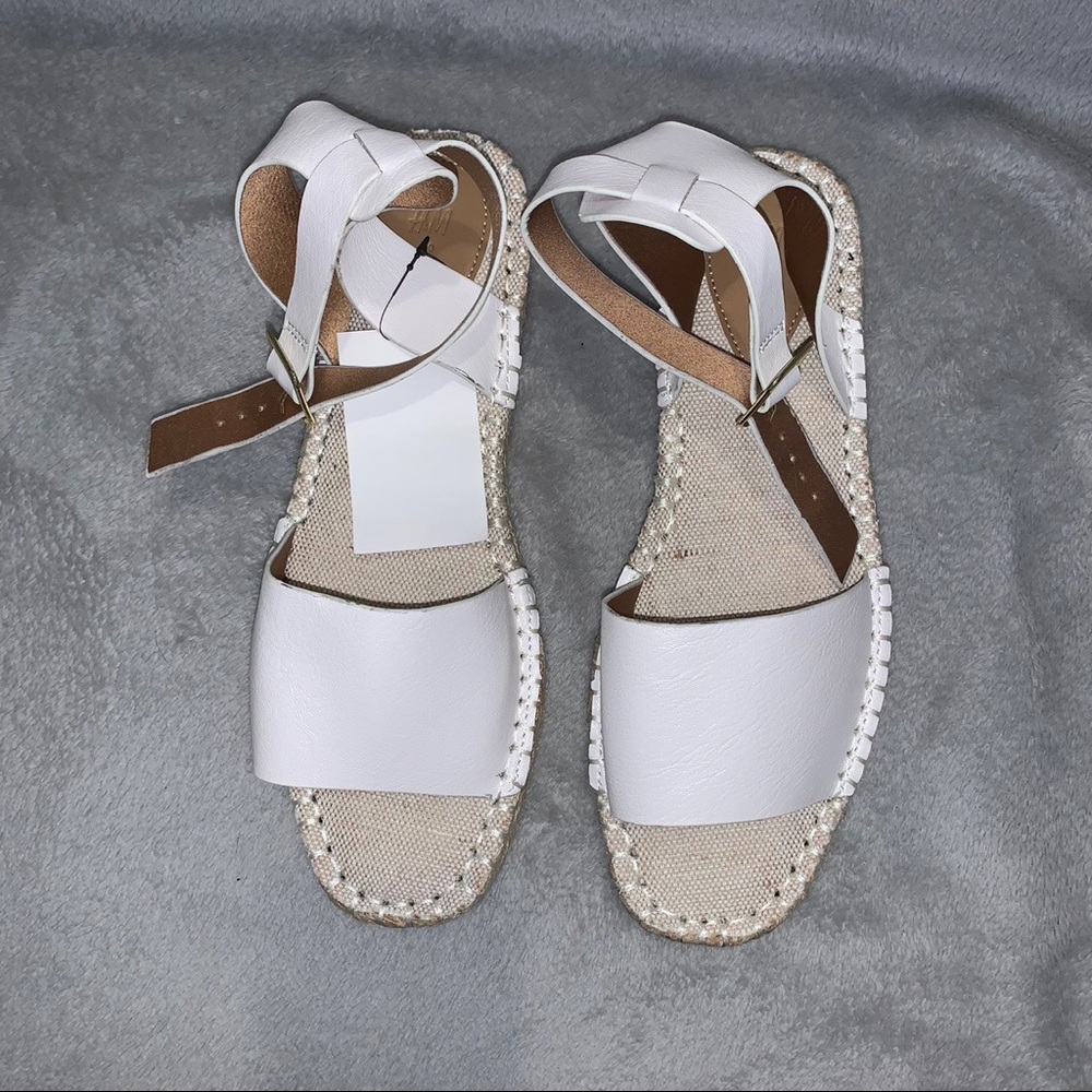 White platform wedges espadrilles Sandals